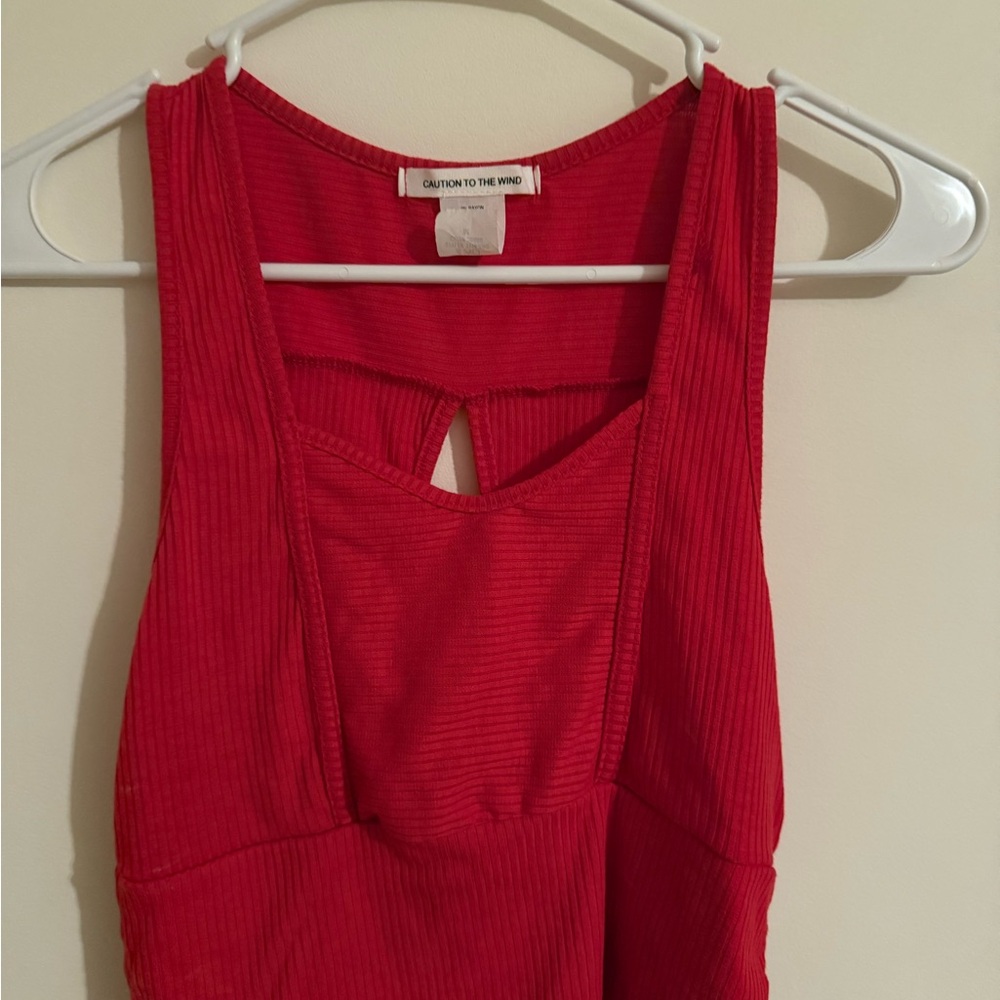 Caution To The Wind Red Tank Top